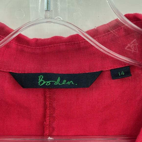 Boden Women's Linen Button Down Tunic - Raspberry - UK 14 or US 10 - Picture 4 of 7
